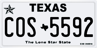 TX license plate COS5592
