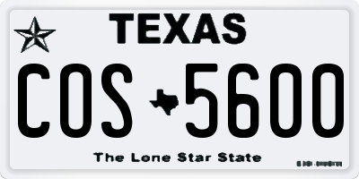 TX license plate COS5600