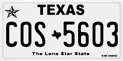 TX license plate COS5603