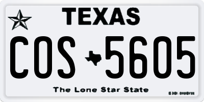 TX license plate COS5605