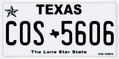 TX license plate COS5606