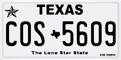 TX license plate COS5609