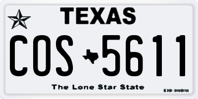 TX license plate COS5611