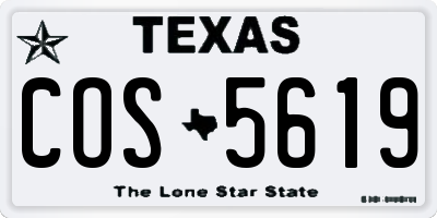 TX license plate COS5619