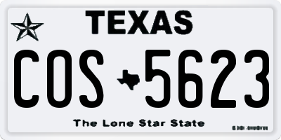 TX license plate COS5623