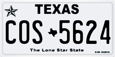 TX license plate COS5624
