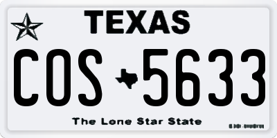 TX license plate COS5633