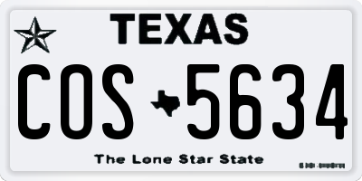TX license plate COS5634