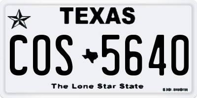 TX license plate COS5640