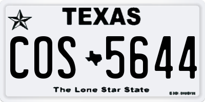 TX license plate COS5644
