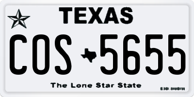 TX license plate COS5655