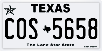 TX license plate COS5658