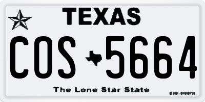 TX license plate COS5664