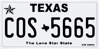 TX license plate COS5665