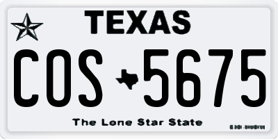 TX license plate COS5675