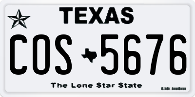 TX license plate COS5676