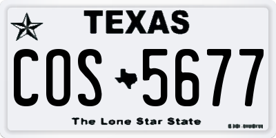 TX license plate COS5677