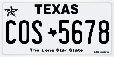 TX license plate COS5678