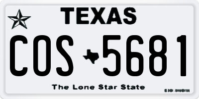 TX license plate COS5681
