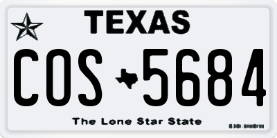 TX license plate COS5684