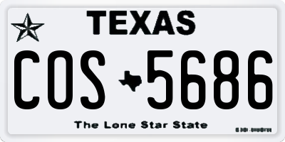 TX license plate COS5686