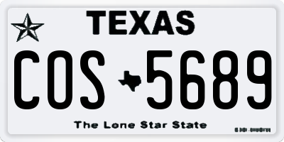 TX license plate COS5689