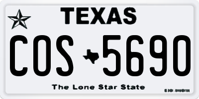 TX license plate COS5690