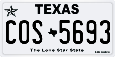 TX license plate COS5693