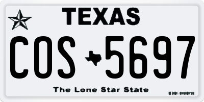 TX license plate COS5697