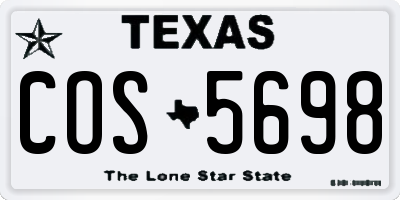TX license plate COS5698