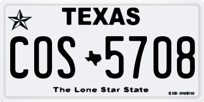TX license plate COS5708