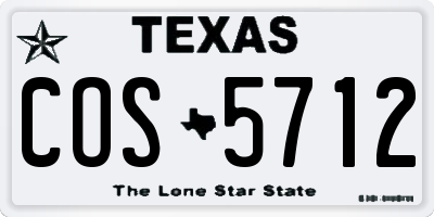 TX license plate COS5712