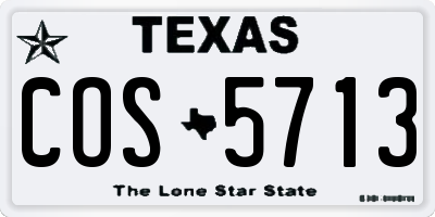 TX license plate COS5713
