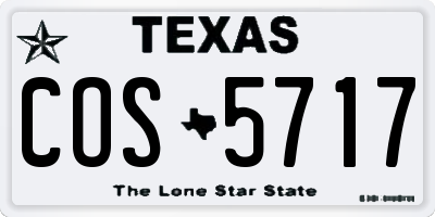 TX license plate COS5717