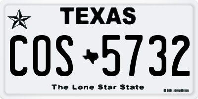 TX license plate COS5732