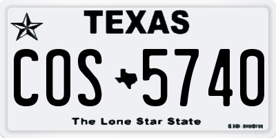 TX license plate COS5740