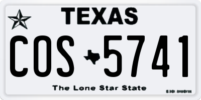 TX license plate COS5741