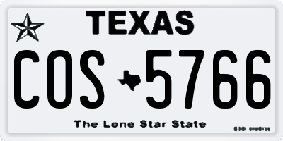 TX license plate COS5766