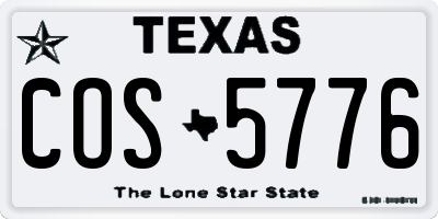 TX license plate COS5776
