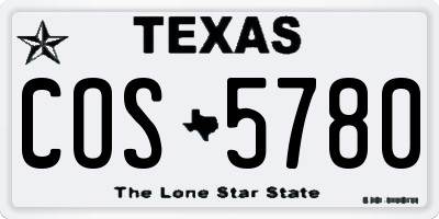 TX license plate COS5780