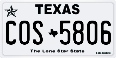 TX license plate COS5806