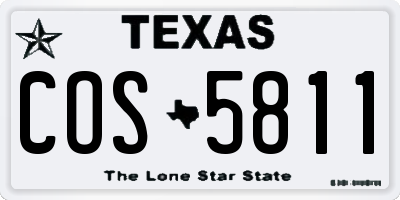 TX license plate COS5811