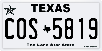 TX license plate COS5819