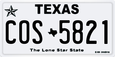 TX license plate COS5821