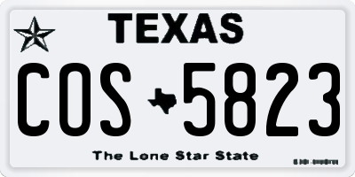 TX license plate COS5823