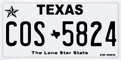 TX license plate COS5824