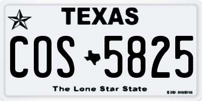 TX license plate COS5825
