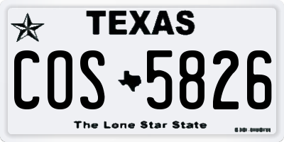 TX license plate COS5826