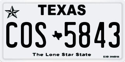 TX license plate COS5843