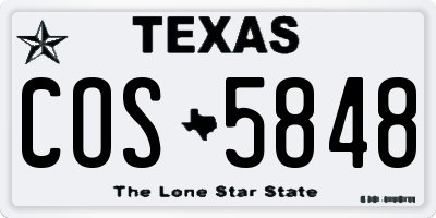 TX license plate COS5848